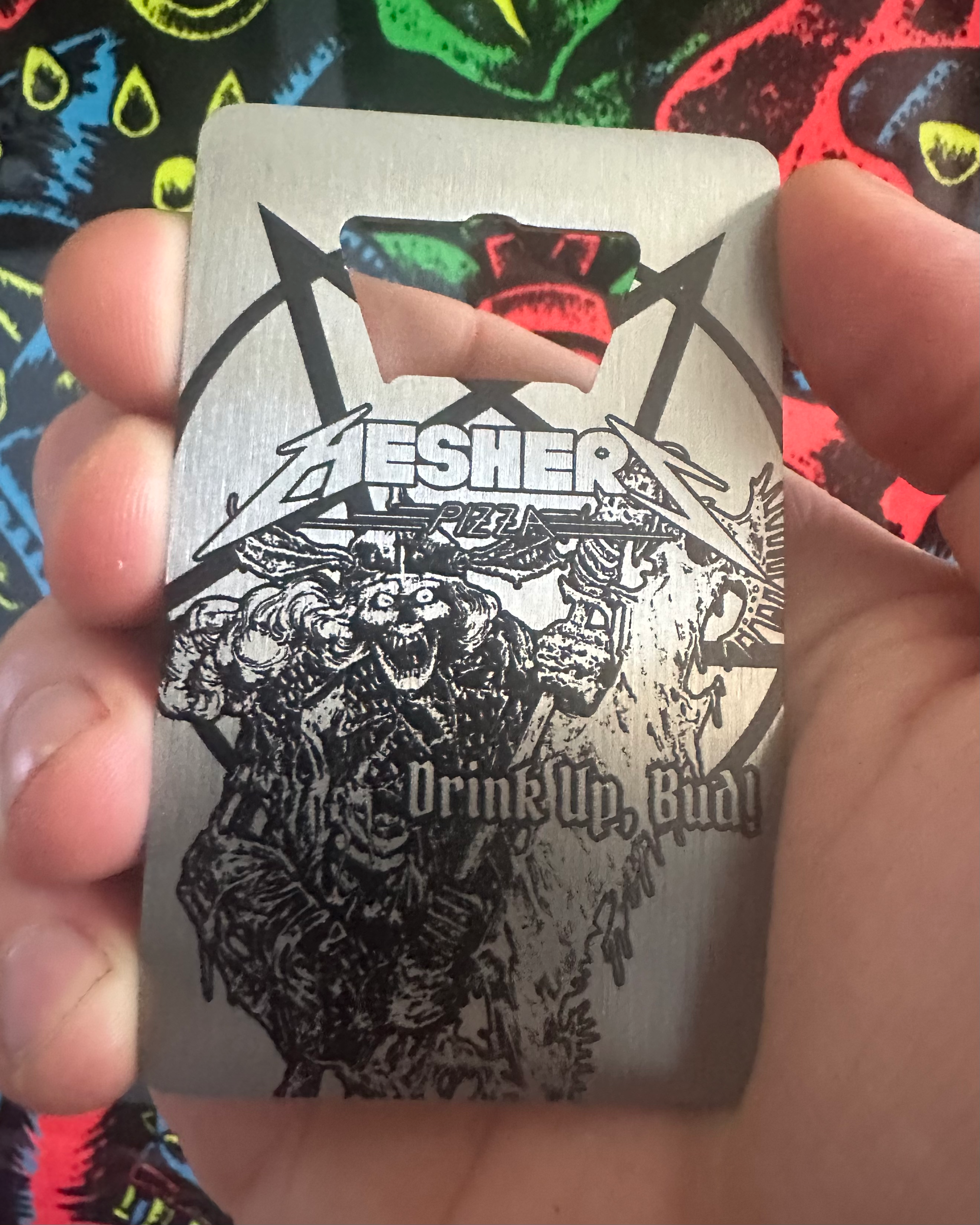 HESHER'S METAL CARD BOTTLE OPENER