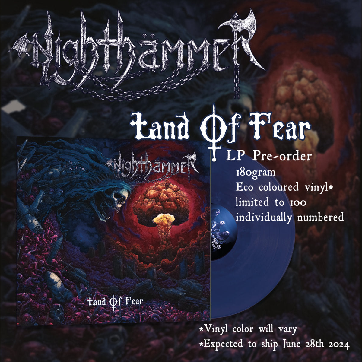 NIGHTHÄMMER "Land of Fear" ltd. LP